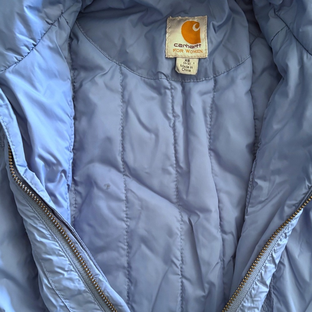 Carhartt Skyline Puffer Jacket XS Blue Quilted Lightweight Full Zip Outdoor Coat - Picture 7 of 10